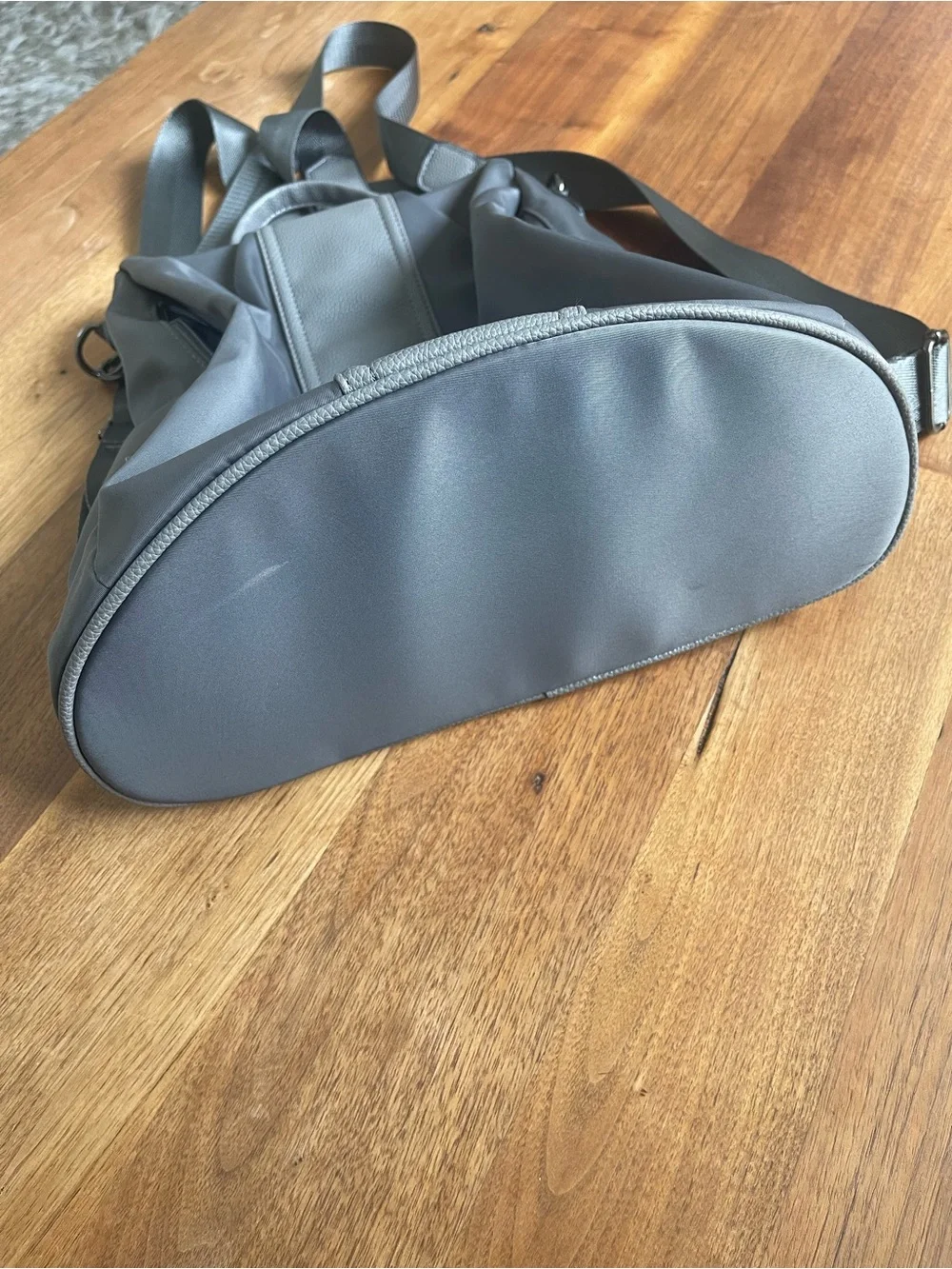 Convertible Grey Two-Tone Backpack Tote - Women's Bag